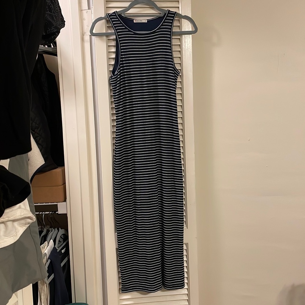 Marine Layer Striped Maxi Dress - Navy and White
